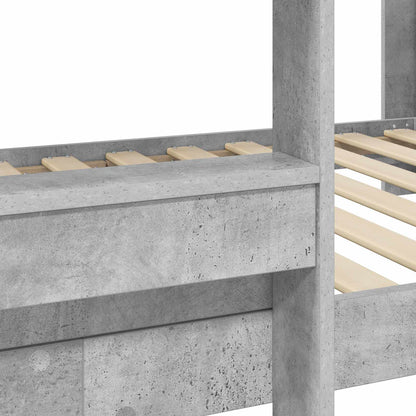 Bunk Bed voor Kinderen Beton Grijs 100 x 200 cm Bewerkt hout
