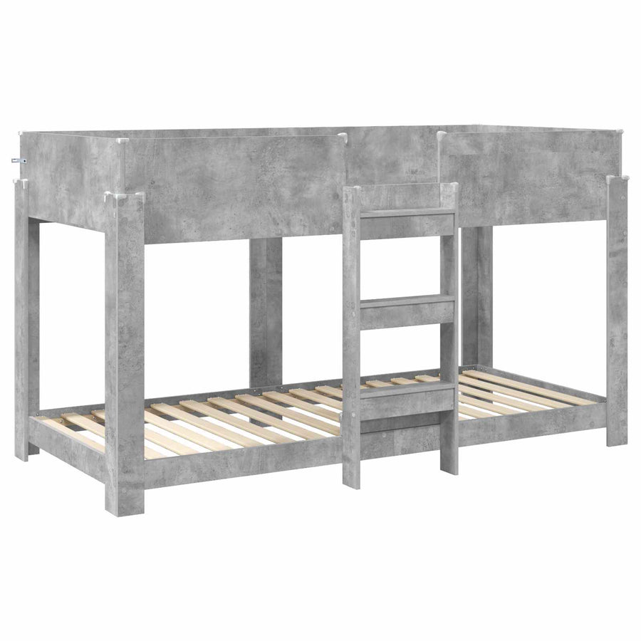 Bunk Bed voor Kinderen Beton Grijs 100 x 200 cm Bewerkt hout