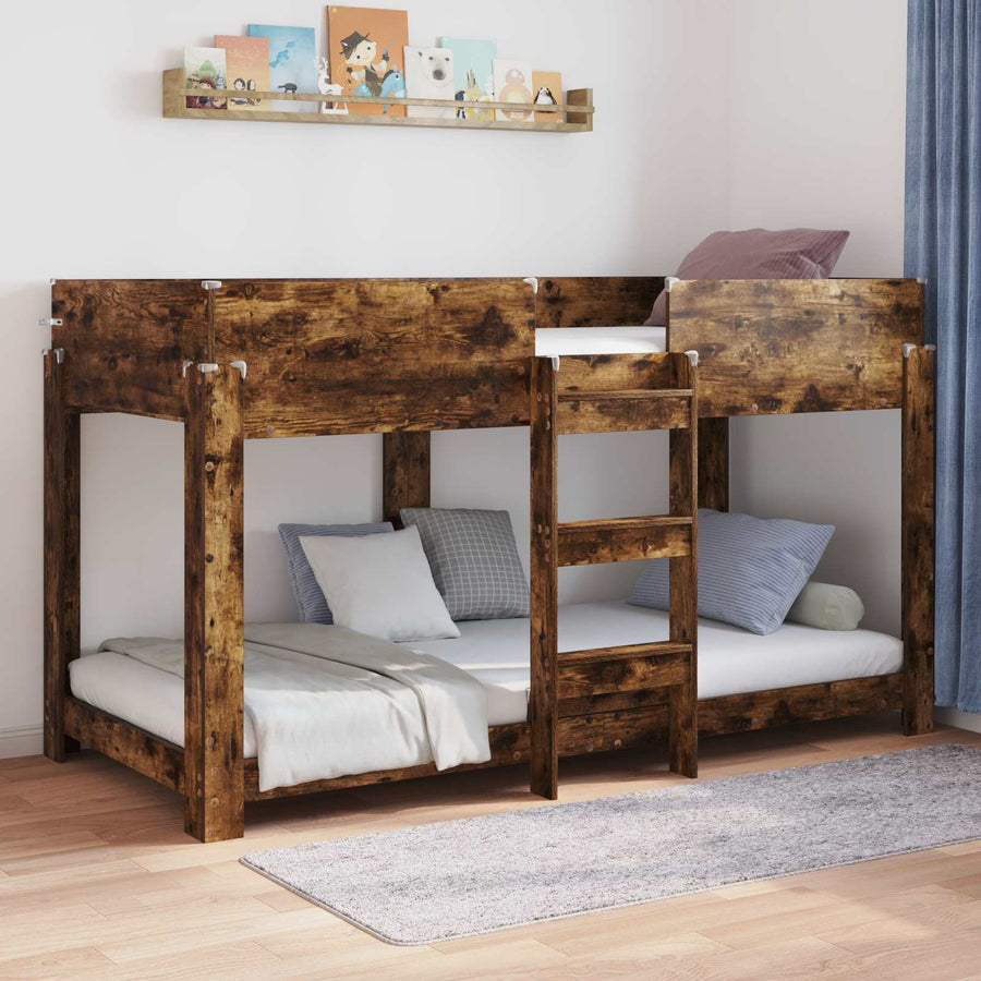 Bunk Bed voor Kinderen Gerookt eiken 100 x 200 cm Bewerkt hout