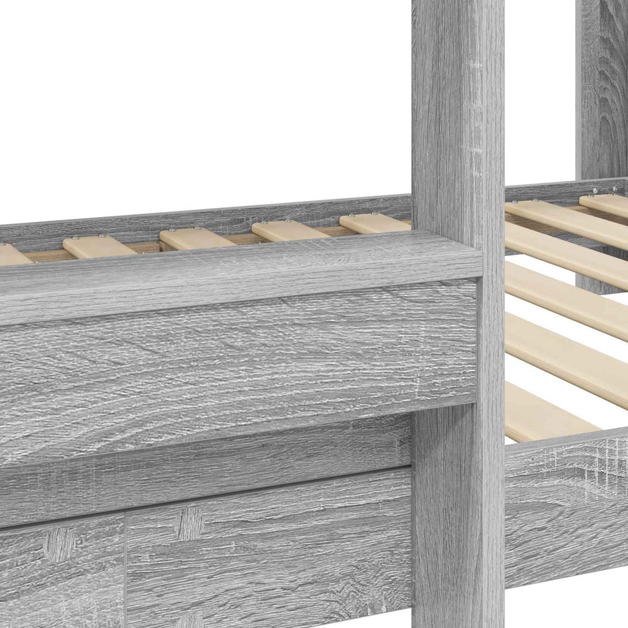 Bunk Bed voor Kinderen Grijs Sonoma 100 x 200 cm Bewerkt hout