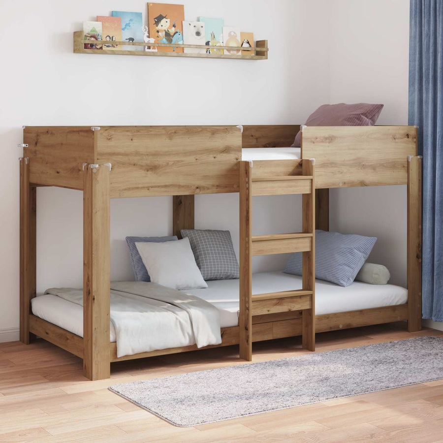 Bunk Bed voor Kinderen Artisan Eiken 100 x 200 cm Bewerkt hout