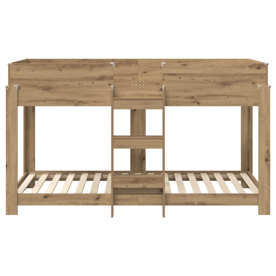 Bunk Bed voor Kinderen Artisan Eiken 100 x 200 cm Bewerkt hout