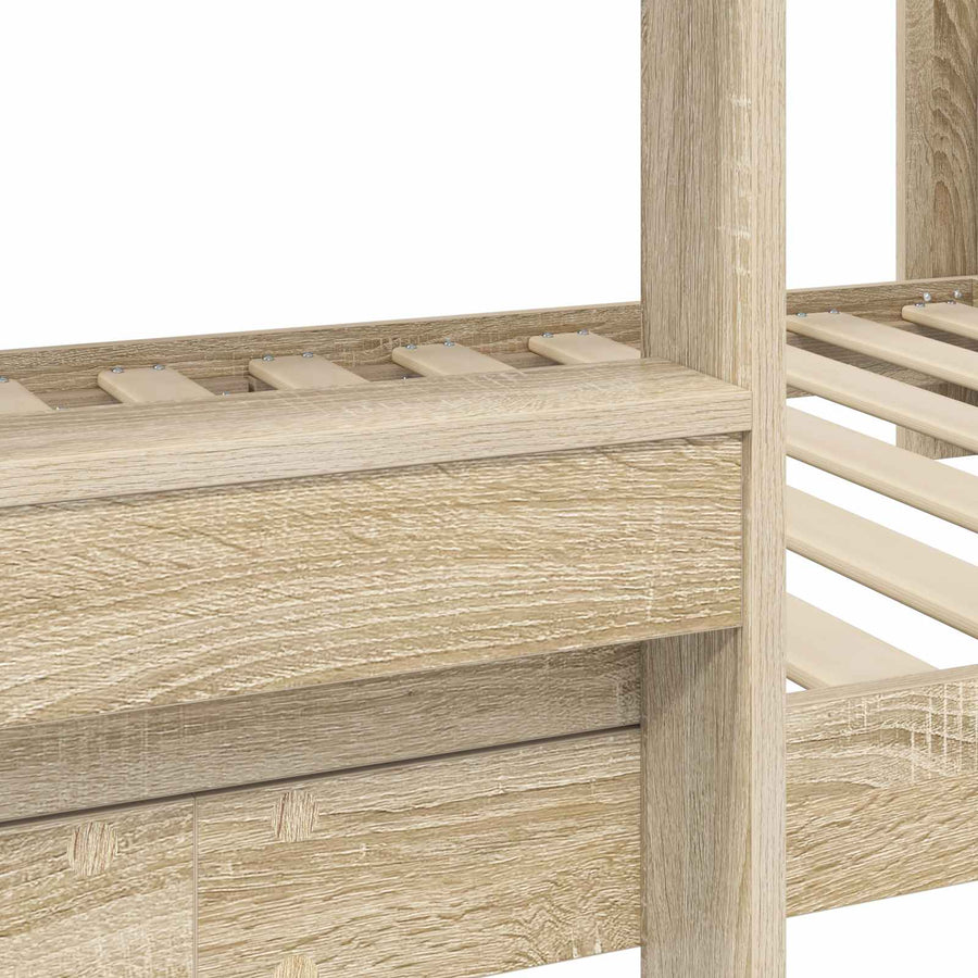 Bunk Bed voor Kinderen Sonoma Eiken 100 x 200 cm Bewerkt hout