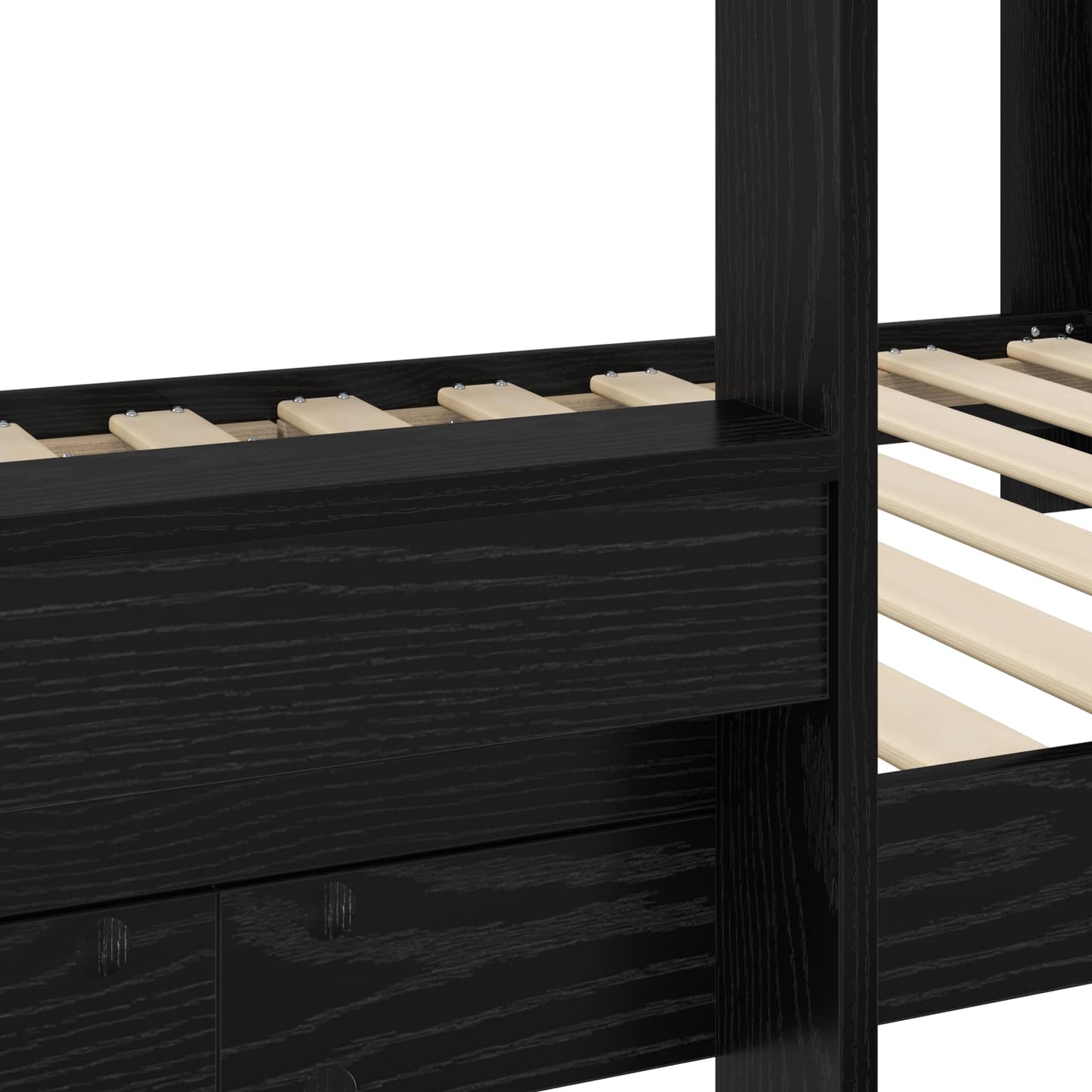 Bunk Bed voor Kinderen Zwart Eiken 90 x 200 cm Bewerkt hout