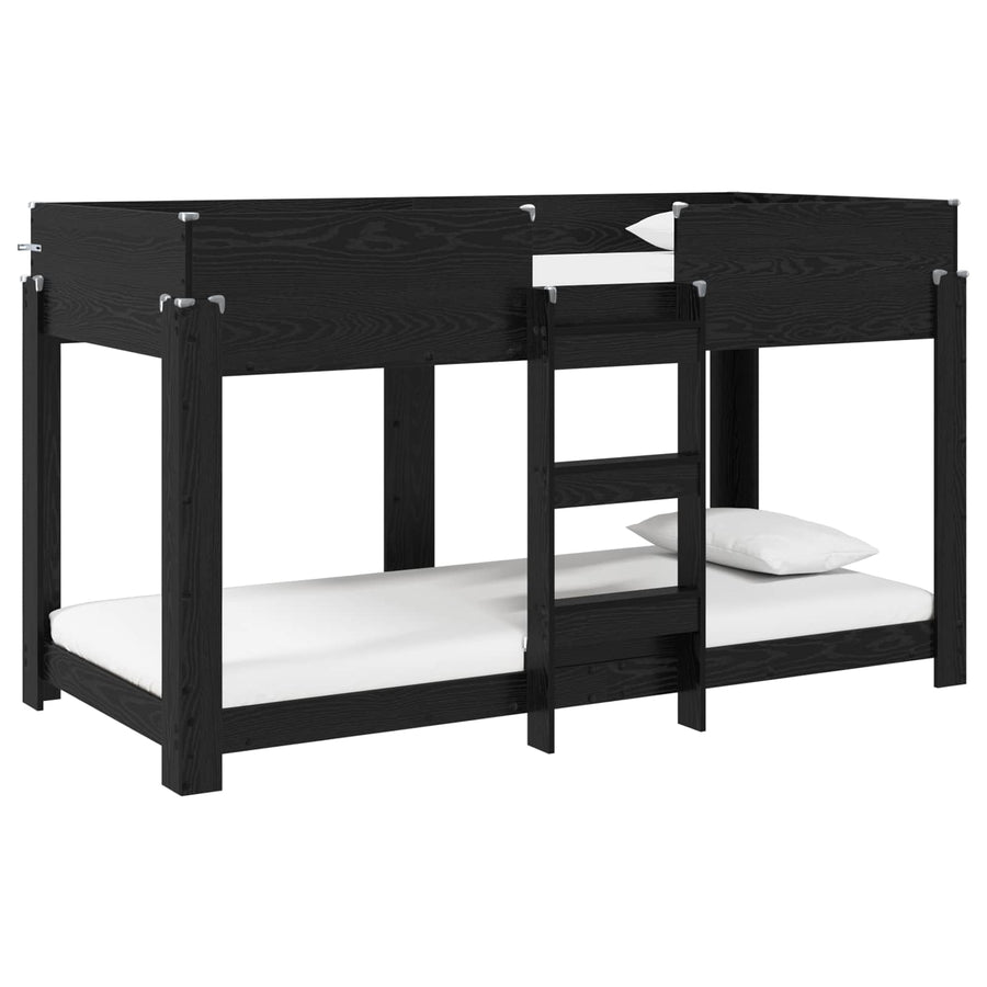 Bunk Bed voor Kinderen Zwart Eiken 90 x 200 cm Bewerkt hout