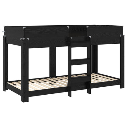 Bunk Bed voor Kinderen Zwart Eiken 90 x 200 cm Bewerkt hout