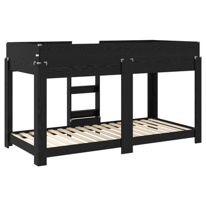 Bunk Bed voor Kinderen Zwart Eiken 90 x 200 cm Bewerkt hout