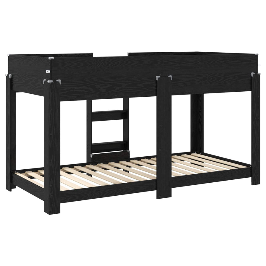 Bunk Bed voor Kinderen Zwart Eiken 90 x 200 cm Bewerkt hout