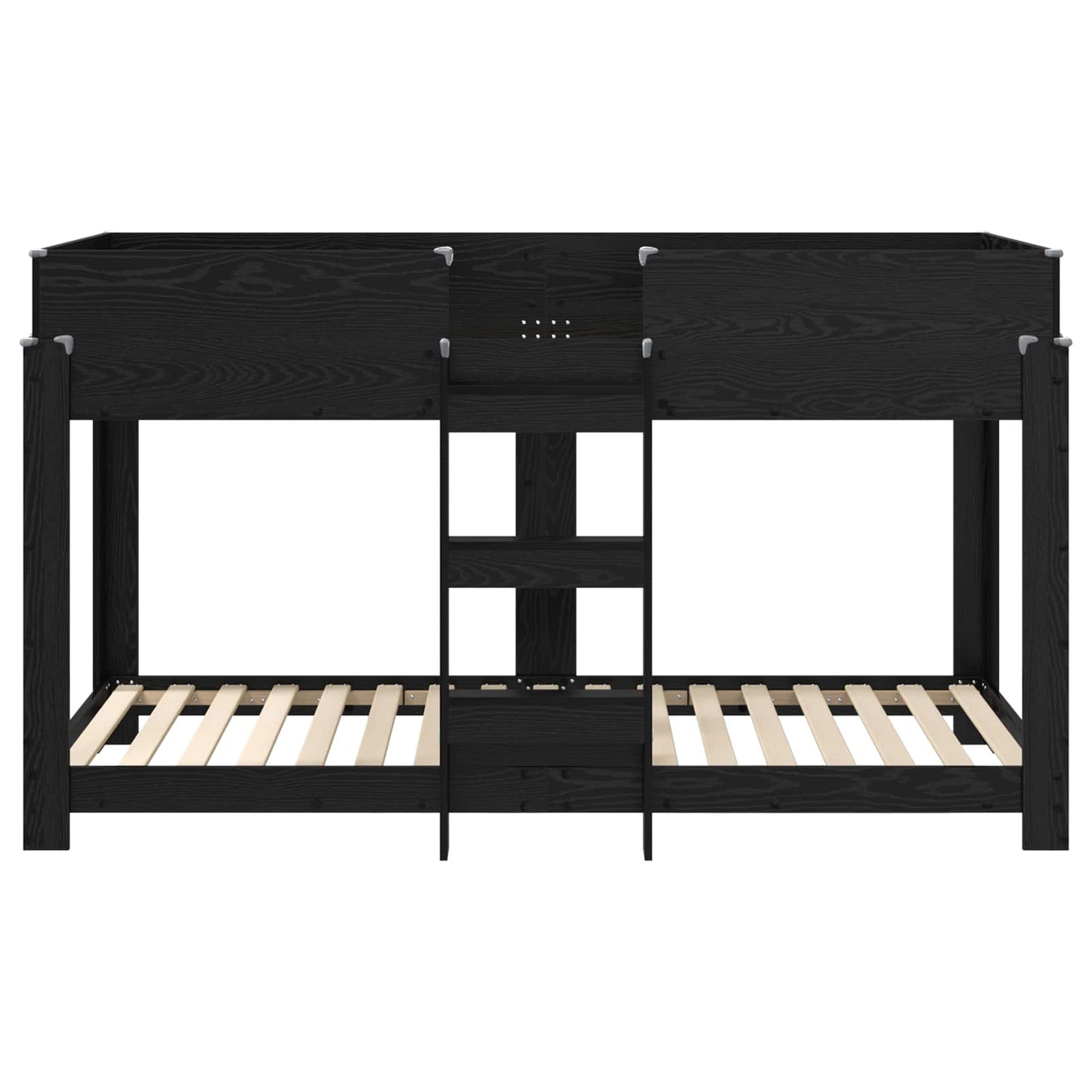 Bunk Bed voor Kinderen Zwart Eiken 90 x 200 cm Bewerkt hout