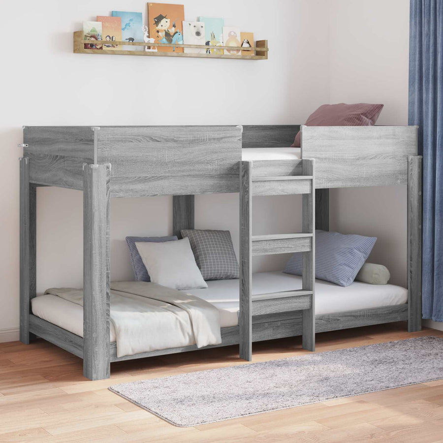 Bunk Bed voor Kinderen Grijs Sonoma 90 x 200 cm Bewerkt hout