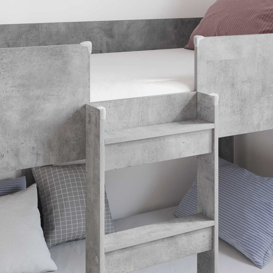 Bunk Bed voor Kinderen Beton Grijs 100 x 190 cm Bewerkt hout