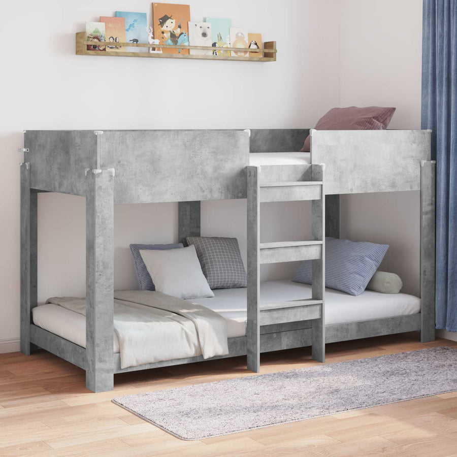 Bunk Bed voor Kinderen Beton Grijs 100 x 190 cm Bewerkt hout
