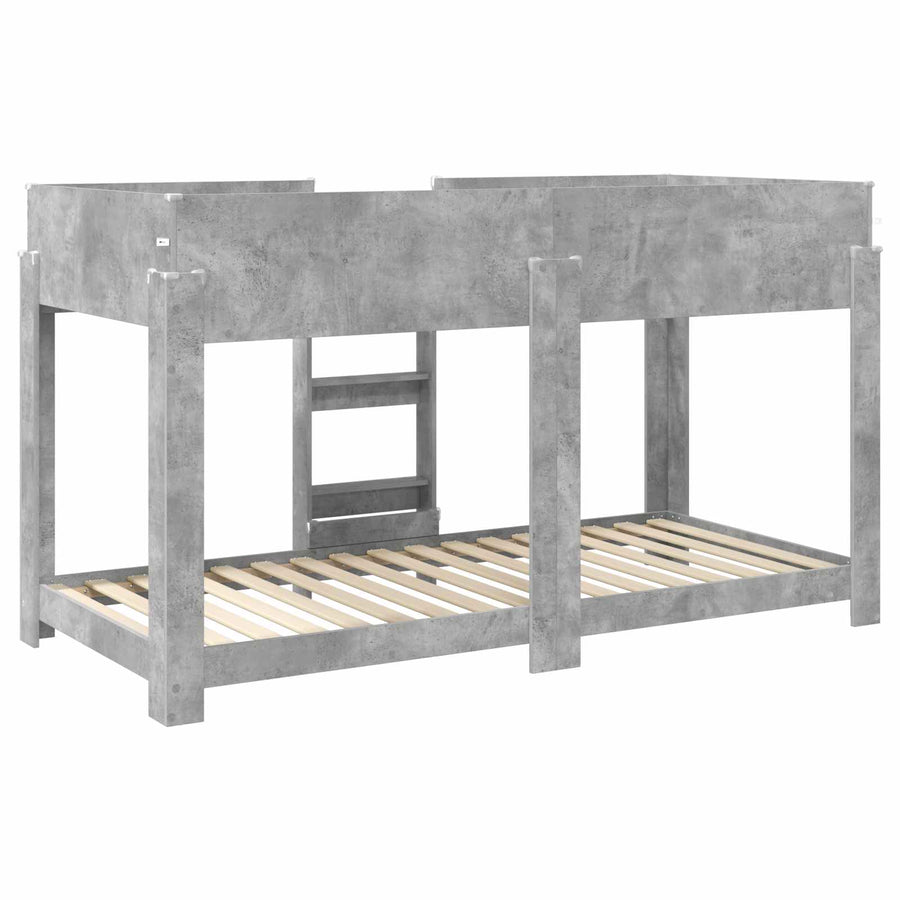 Bunk Bed voor Kinderen Beton Grijs 100 x 190 cm Bewerkt hout