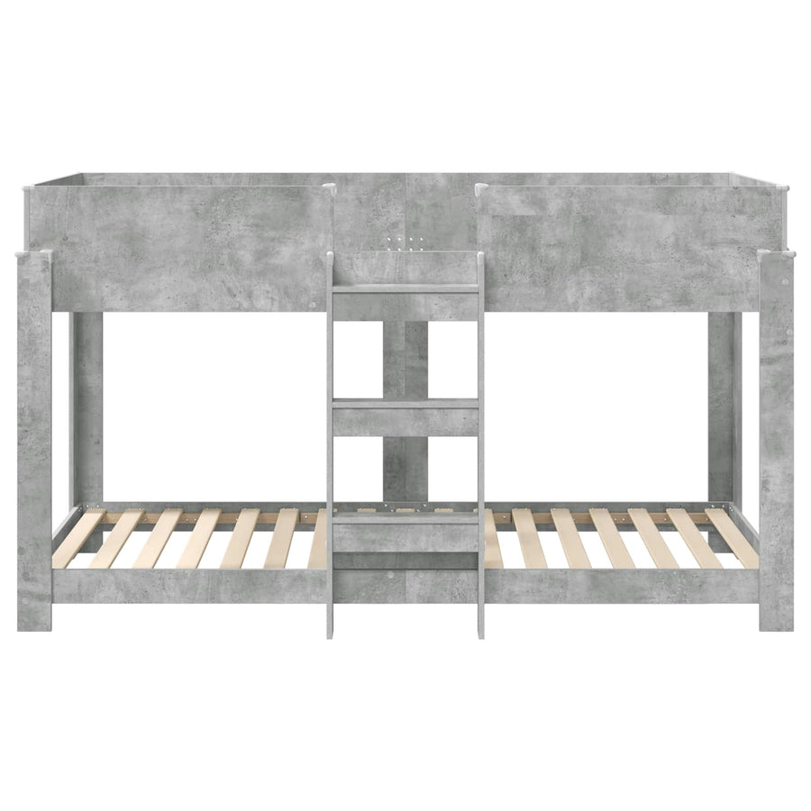 Bunk Bed voor Kinderen Beton Grijs 100 x 190 cm Bewerkt hout