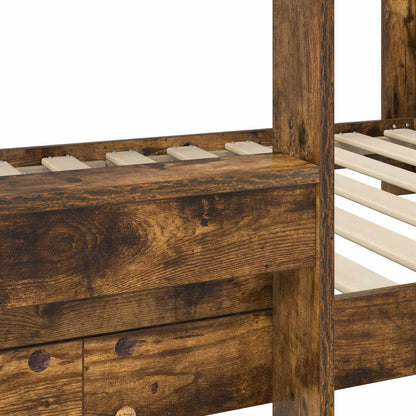 Bunk Bed voor Kinderen Gerookt eiken 100 x 190 cm Bewerkt hout