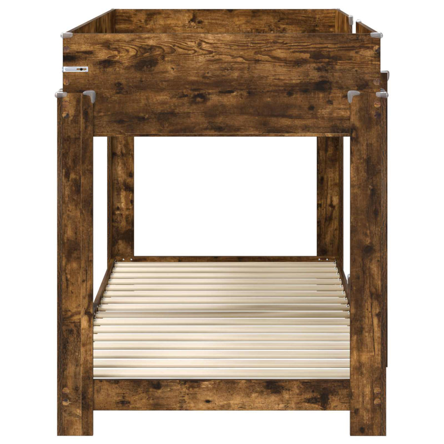 Bunk Bed voor Kinderen Gerookt eiken 100 x 190 cm Bewerkt hout