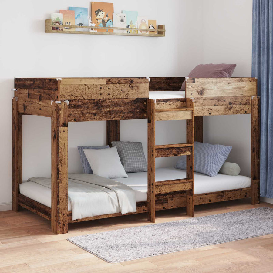Bunk Bed voor Kinderen Oudhout 100 x 190 cm Bewerkt hout
