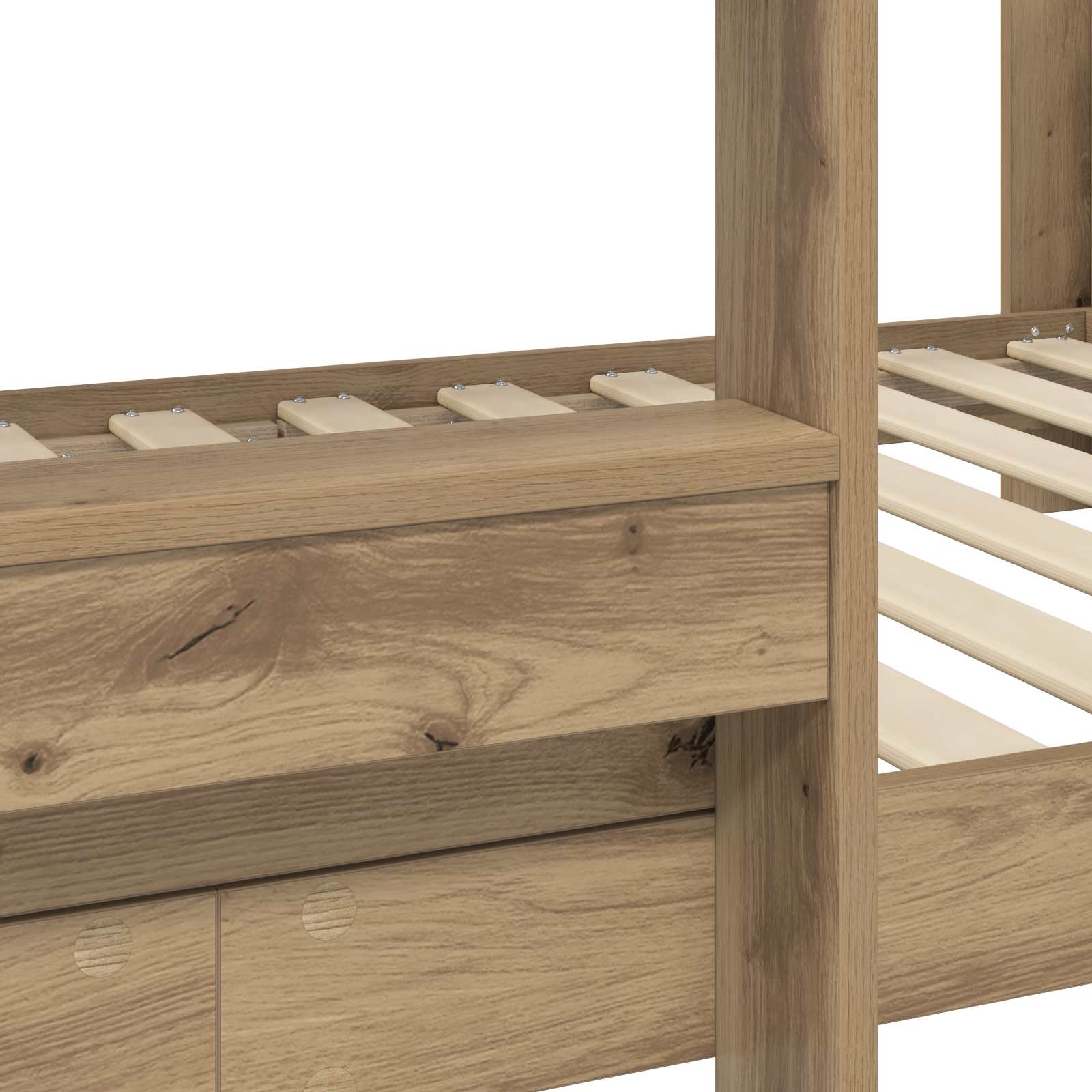 Bunk Bed voor Kinderen Artisan Eiken 100 x 190 cm Bewerkt hout