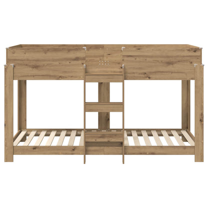 Bunk Bed voor Kinderen Artisan Eiken 100 x 190 cm Bewerkt hout