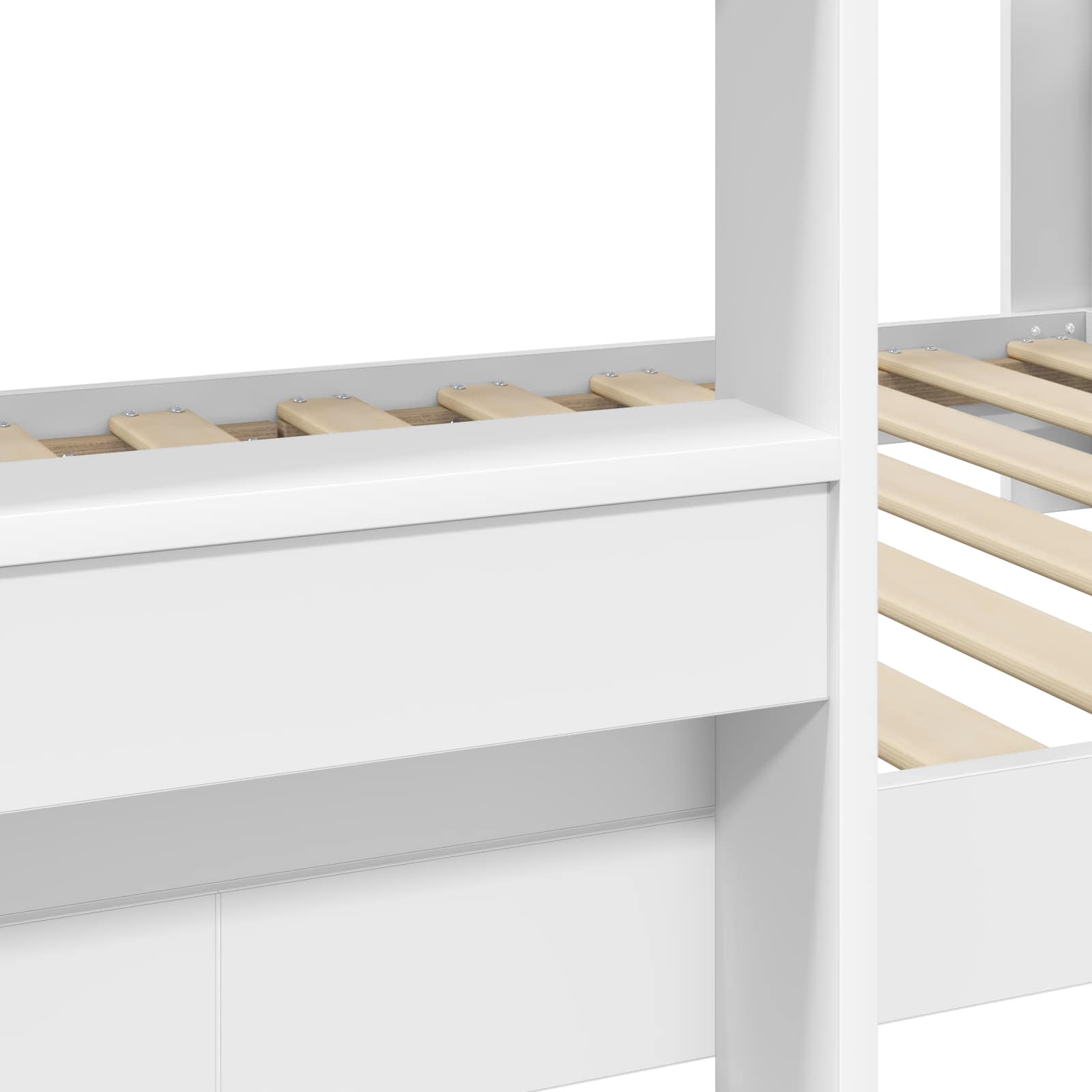 Bunk Bed voor Kinderen met matras Wit 80 x 190 cm Bewerkt hout