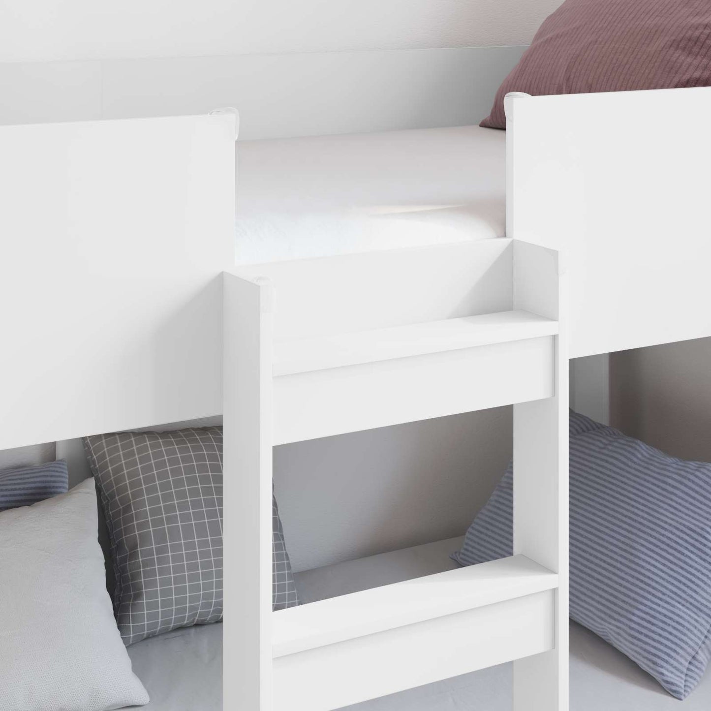 Bunk Bed voor Kinderen met matras Wit 80 x 190 cm Bewerkt hout