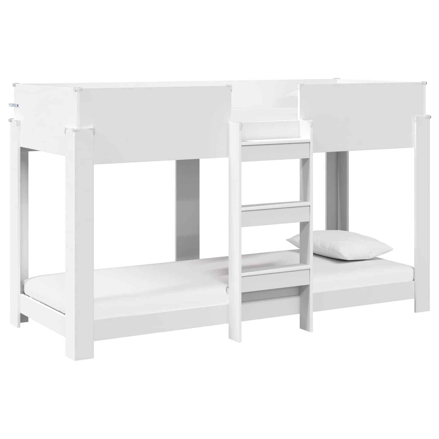 Bunk Bed voor Kinderen met matras Wit 80 x 190 cm Bewerkt hout