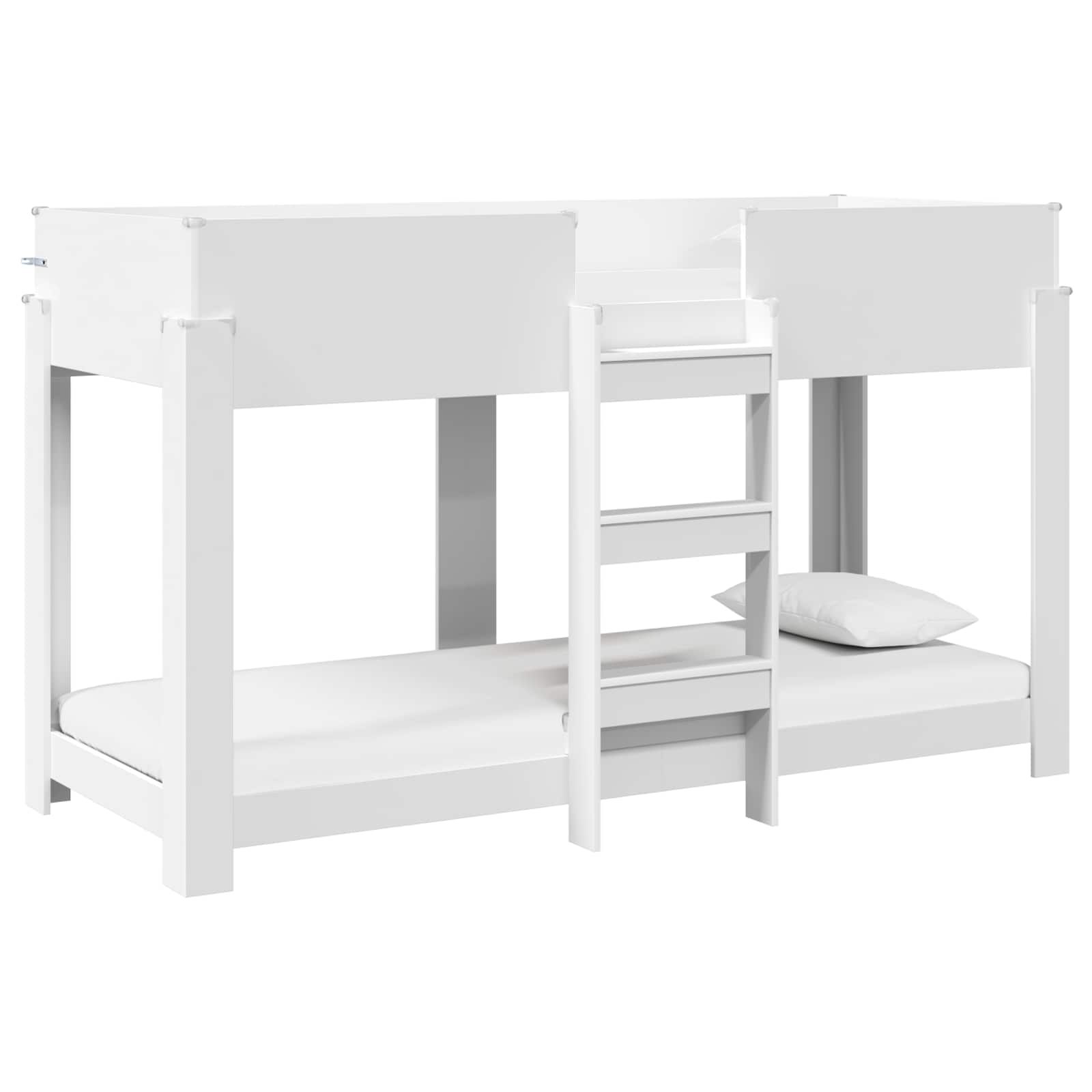 Bunk Bed voor Kinderen met matras Wit 80 x 190 cm Bewerkt hout