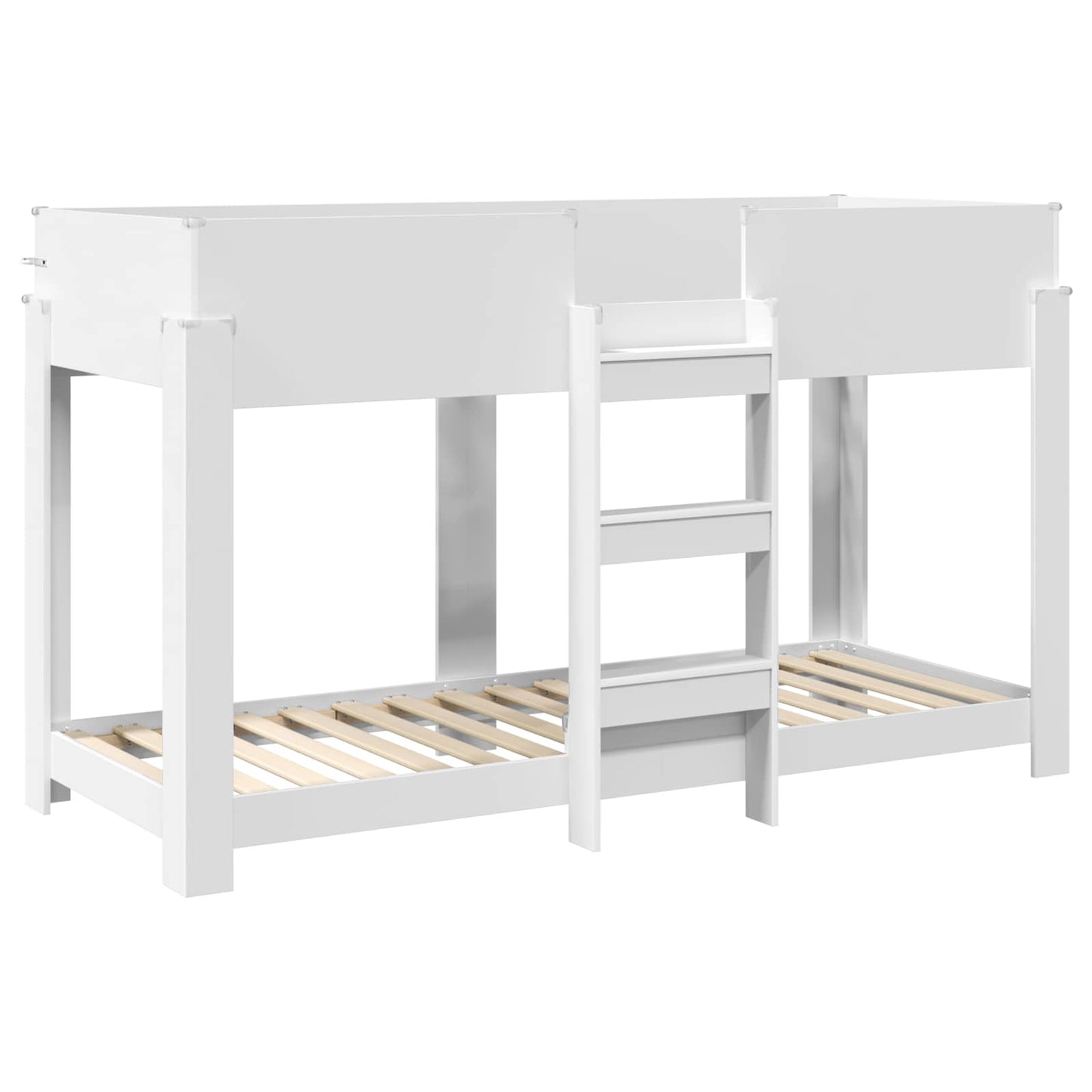 Bunk Bed voor Kinderen met matras Wit 80 x 190 cm Bewerkt hout