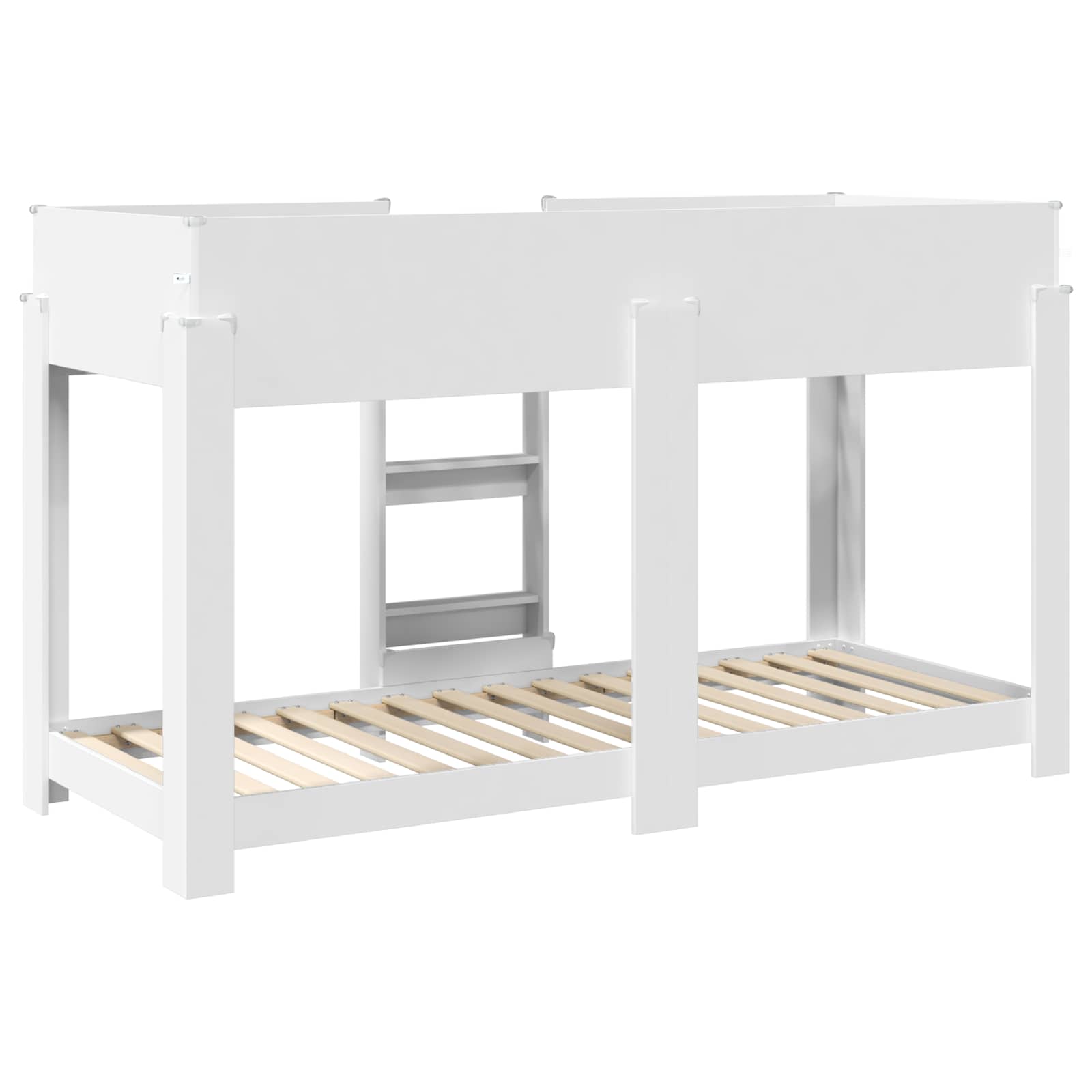 Bunk Bed voor Kinderen met matras Wit 80 x 190 cm Bewerkt hout