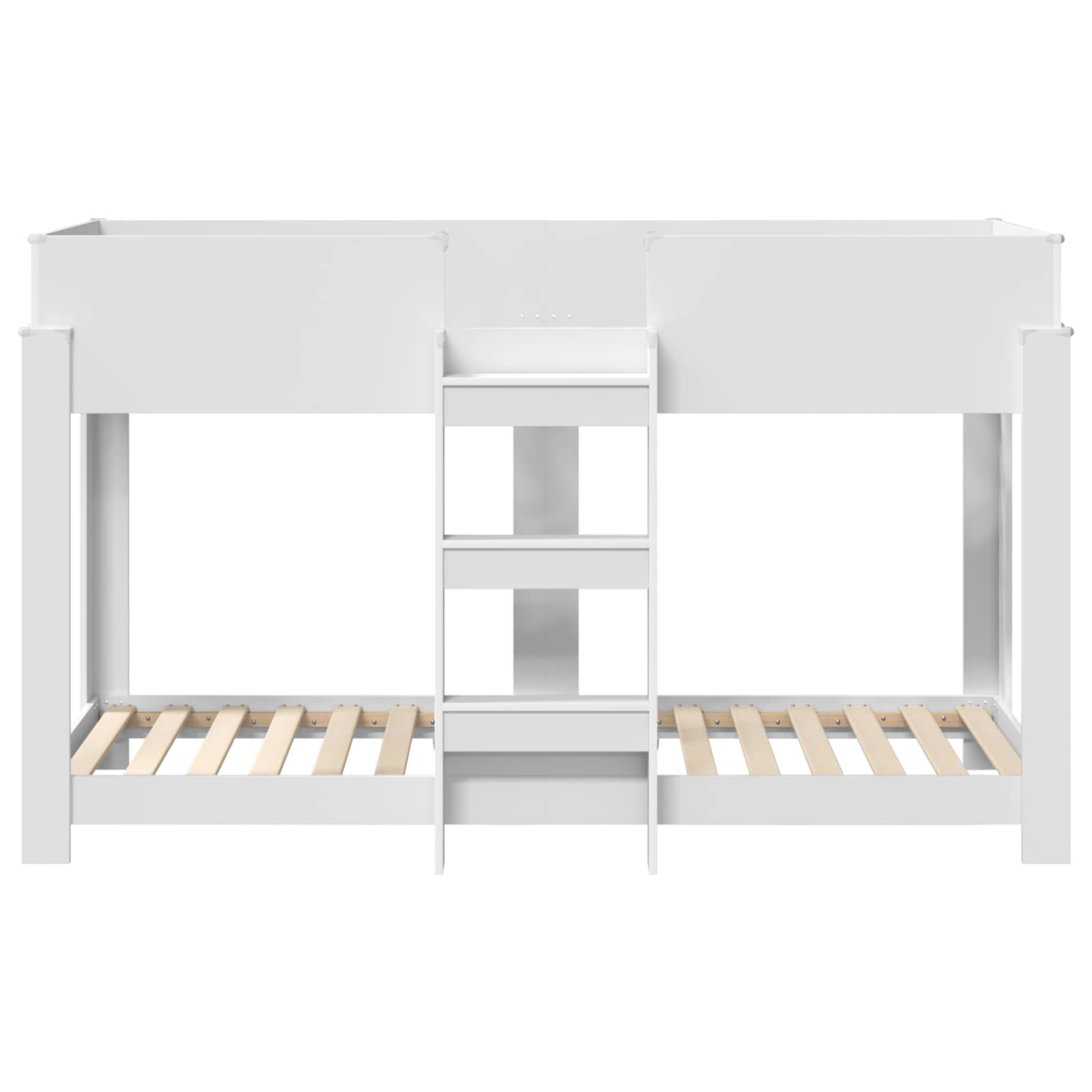 Bunk Bed voor Kinderen met matras Wit 80 x 190 cm Bewerkt hout