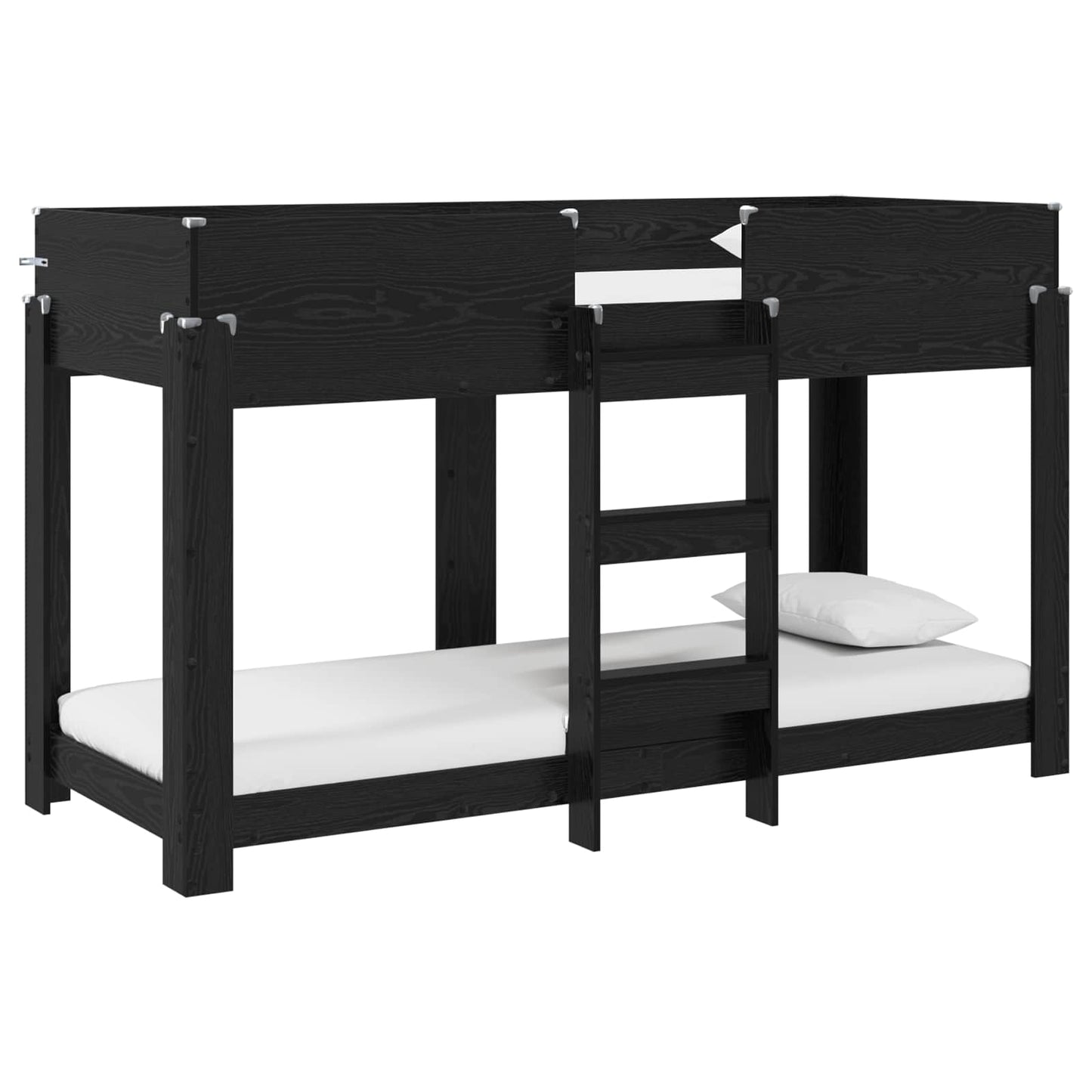 Bunk Bed voor Kinderen Zwart Eiken 80 x 190 cm Bewerkt hout