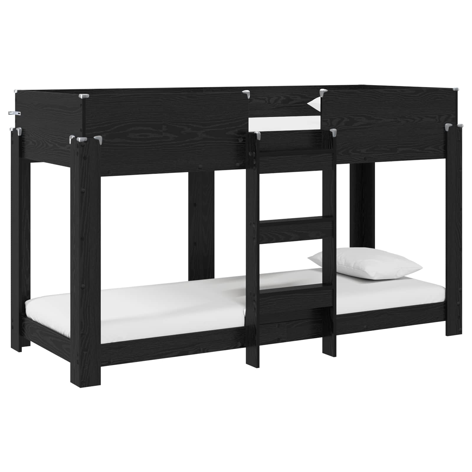 Bunk Bed voor Kinderen Zwart Eiken 80 x 190 cm Bewerkt hout