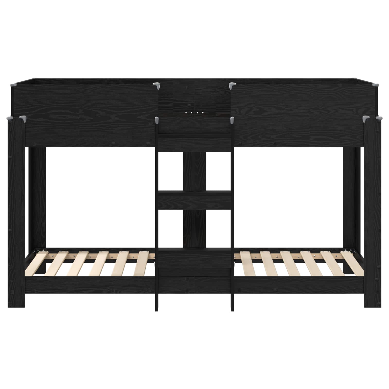 Bunk Bed voor Kinderen Zwart Eiken 80 x 190 cm Bewerkt hout