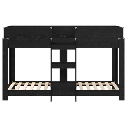 Bunk Bed voor Kinderen Zwart Eiken 80 x 190 cm Bewerkt hout