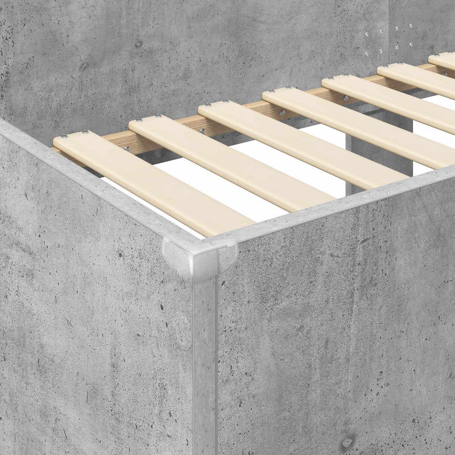 Bunk Bed voor Kinderen Beton Grijs 80 x 190 cm Bewerkt hout