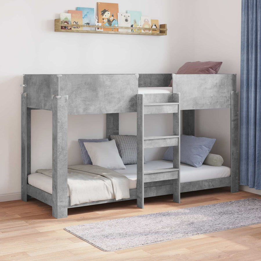 Bunk Bed voor Kinderen Beton Grijs 80 x 190 cm Bewerkt hout