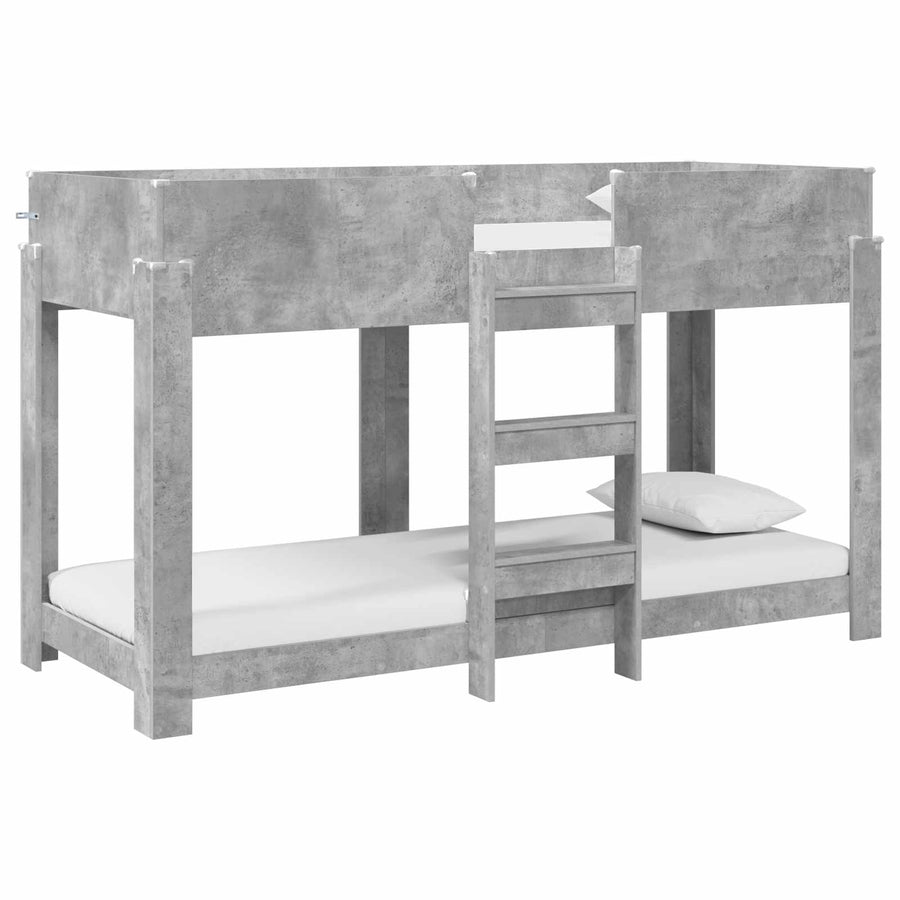 Bunk Bed voor Kinderen Beton Grijs 80 x 190 cm Bewerkt hout