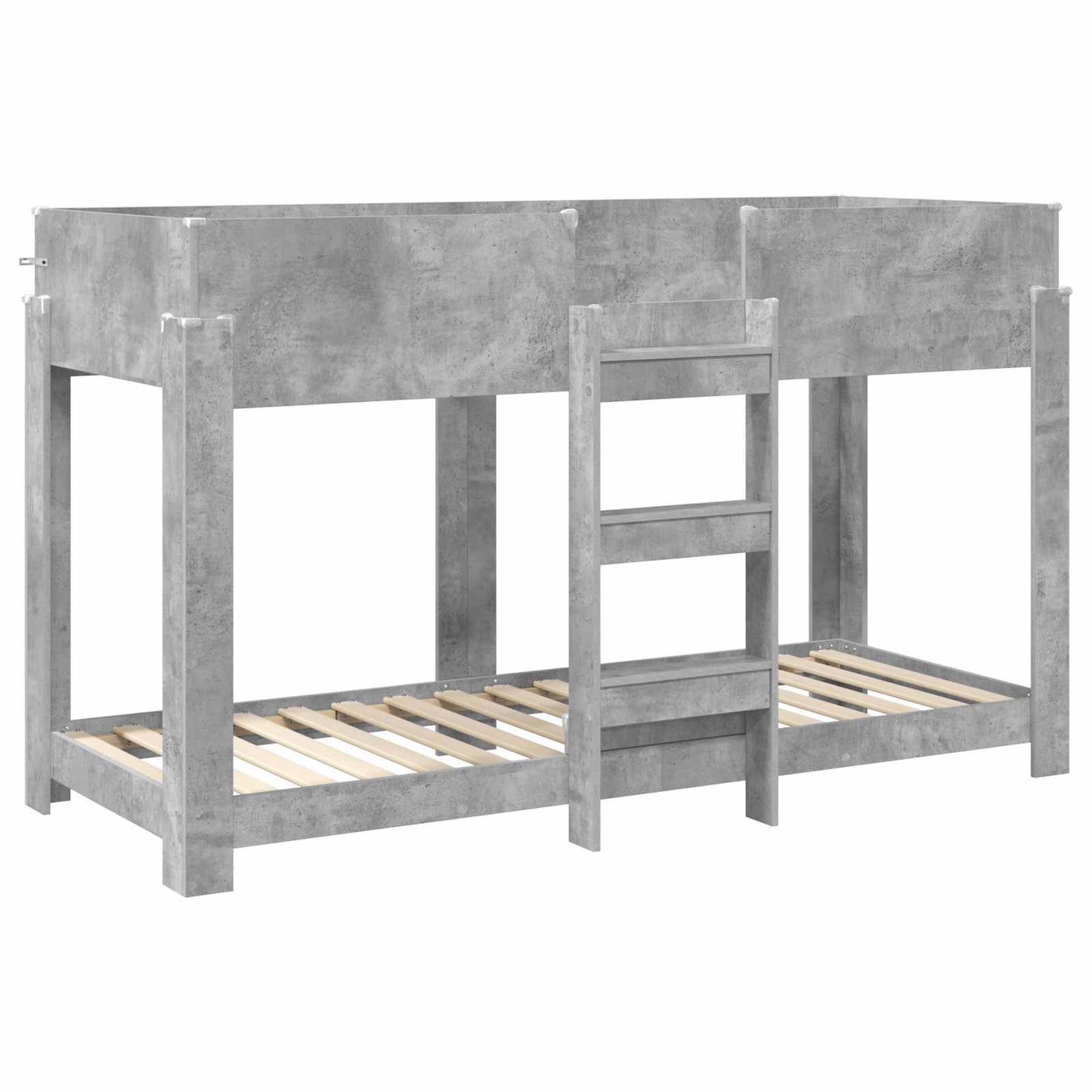 Bunk Bed voor Kinderen Beton Grijs 80 x 190 cm Bewerkt hout