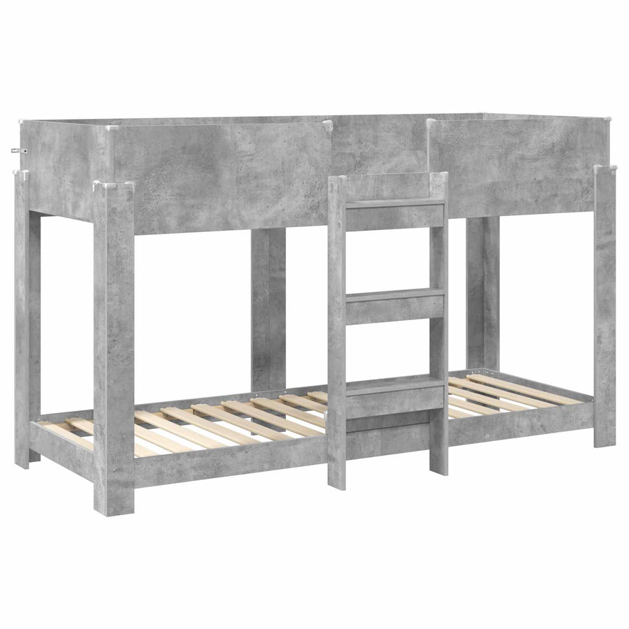 Bunk Bed voor Kinderen Beton Grijs 80 x 190 cm Bewerkt hout