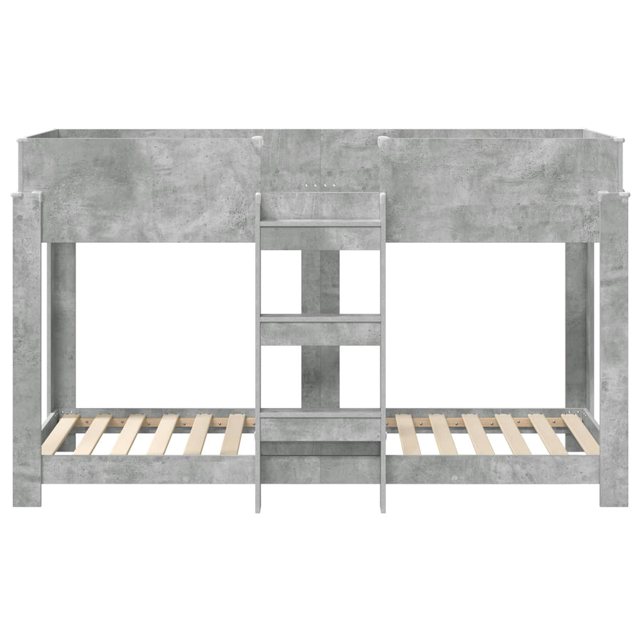 Bunk Bed voor Kinderen Beton Grijs 80 x 190 cm Bewerkt hout