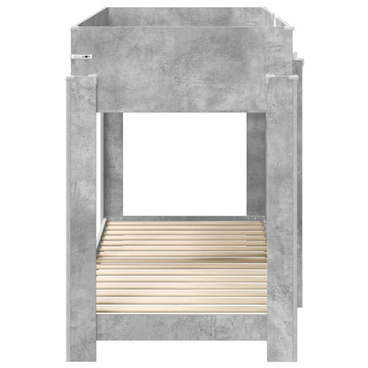 Bunk Bed voor Kinderen Beton Grijs 80 x 190 cm Bewerkt hout