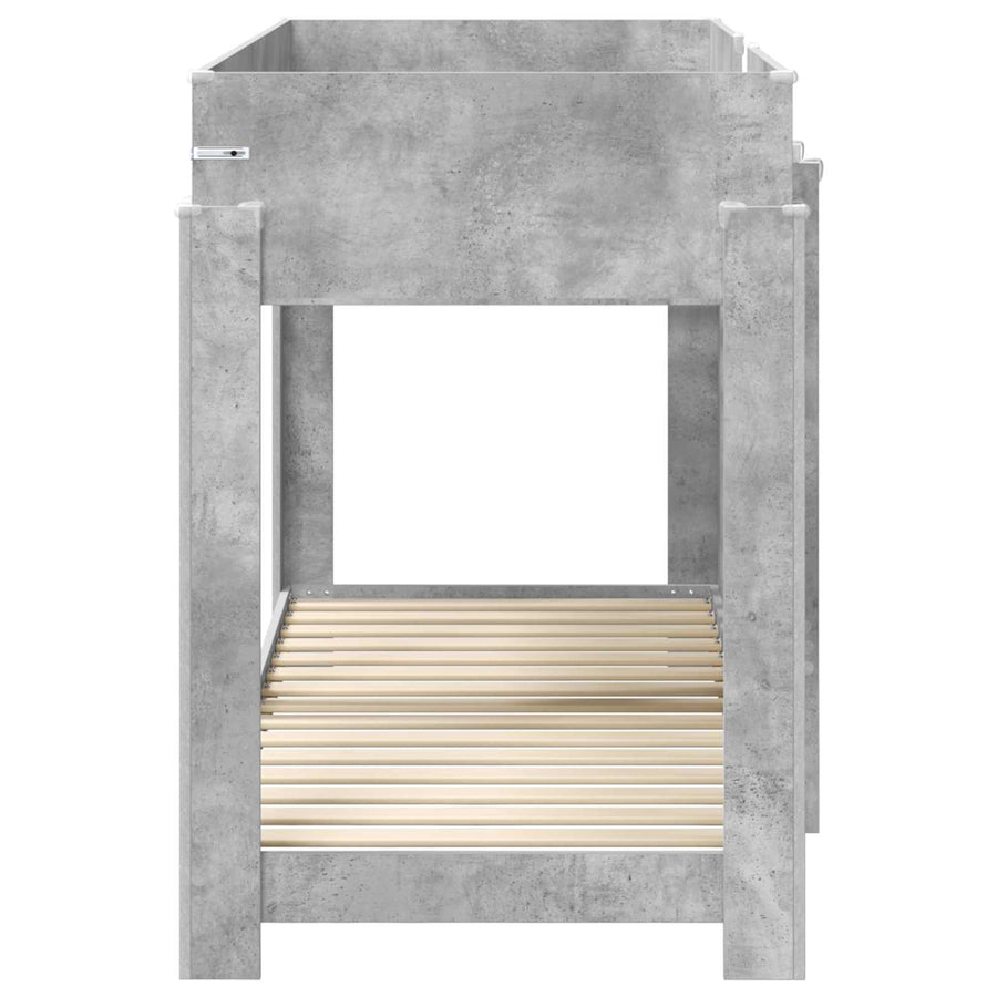 Bunk Bed voor Kinderen Beton Grijs 80 x 190 cm Bewerkt hout