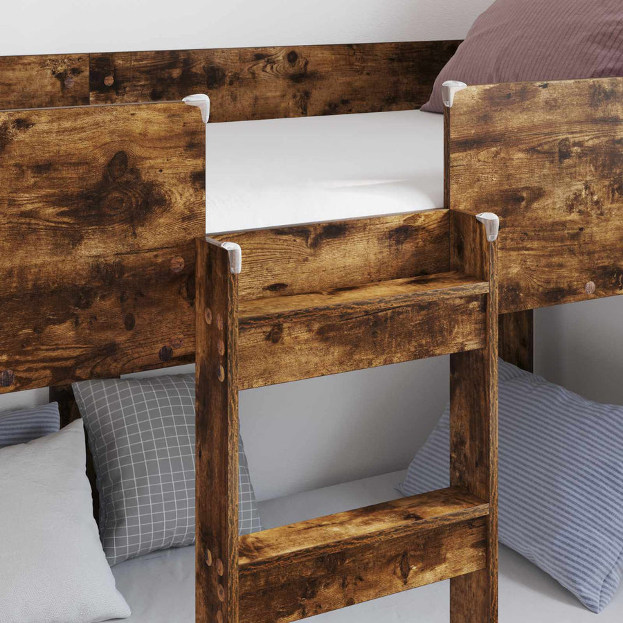 Bunk Bed voor Kinderen Gerookt eiken 80 x 190 cm Bewerkt hout