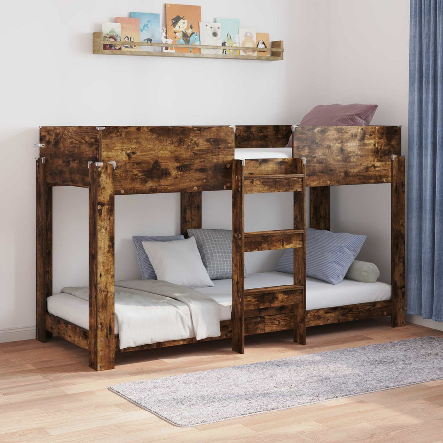 Bunk Bed voor Kinderen Gerookt eiken 80 x 190 cm Bewerkt hout