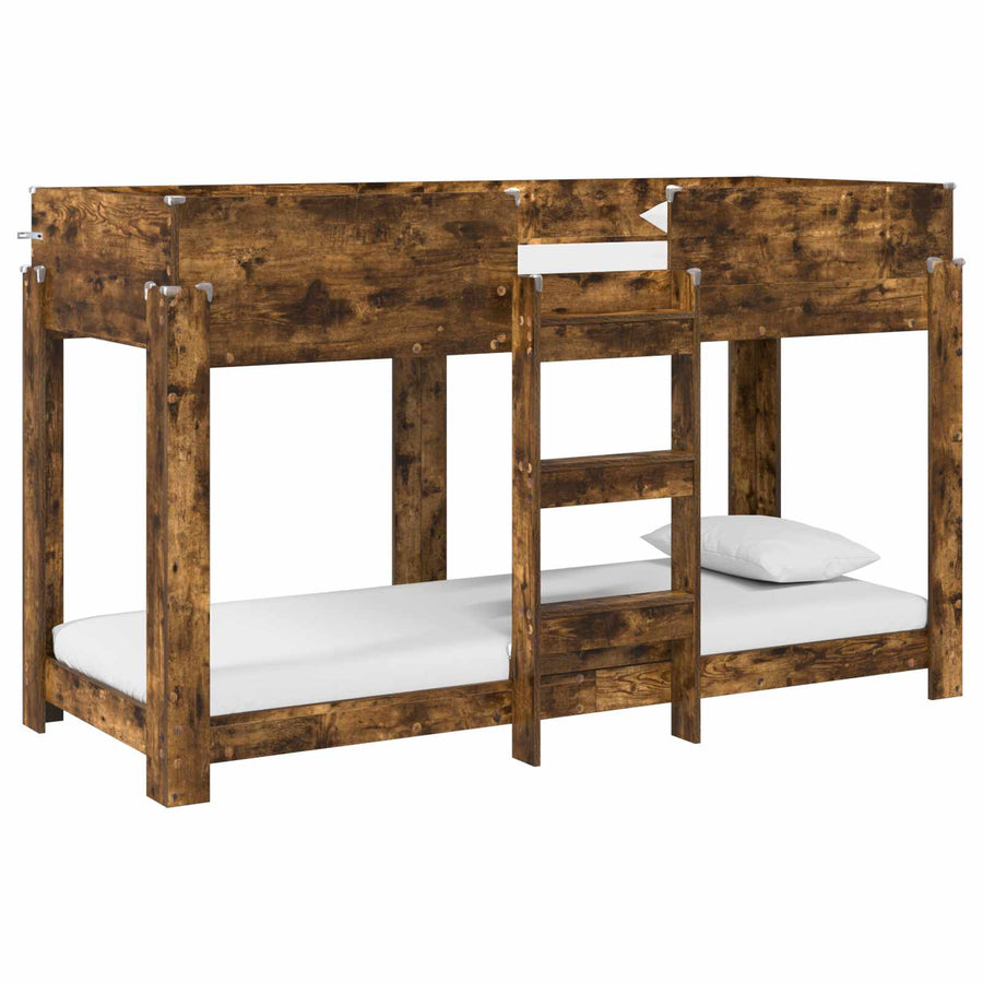 Bunk Bed voor Kinderen Gerookt eiken 80 x 190 cm Bewerkt hout