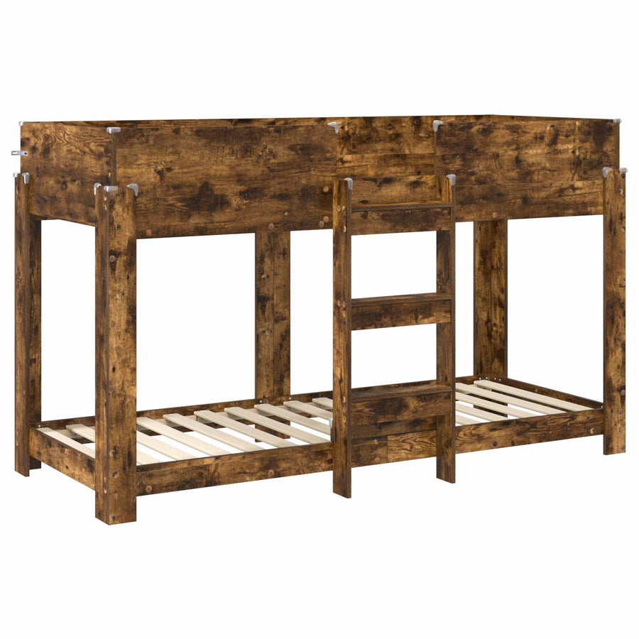 Bunk Bed voor Kinderen Gerookt eiken 80 x 190 cm Bewerkt hout