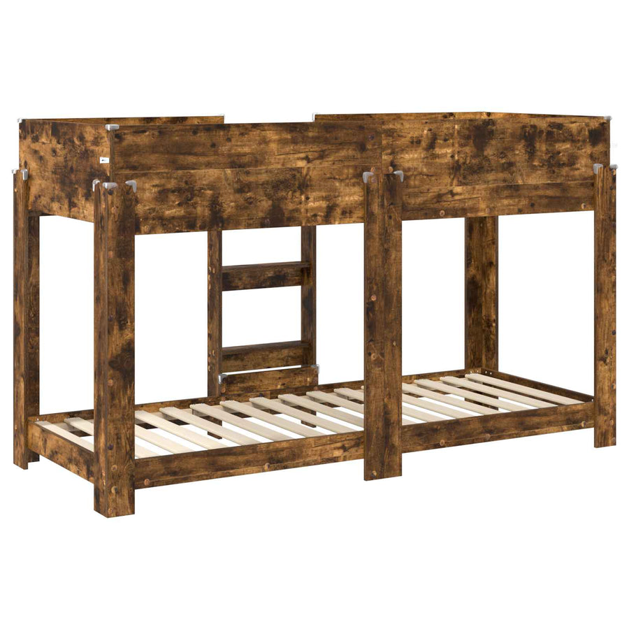 Bunk Bed voor Kinderen Gerookt eiken 80 x 190 cm Bewerkt hout