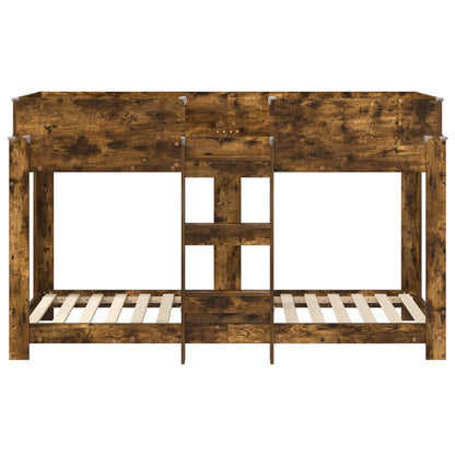 Bunk Bed voor Kinderen Gerookt eiken 80 x 190 cm Bewerkt hout