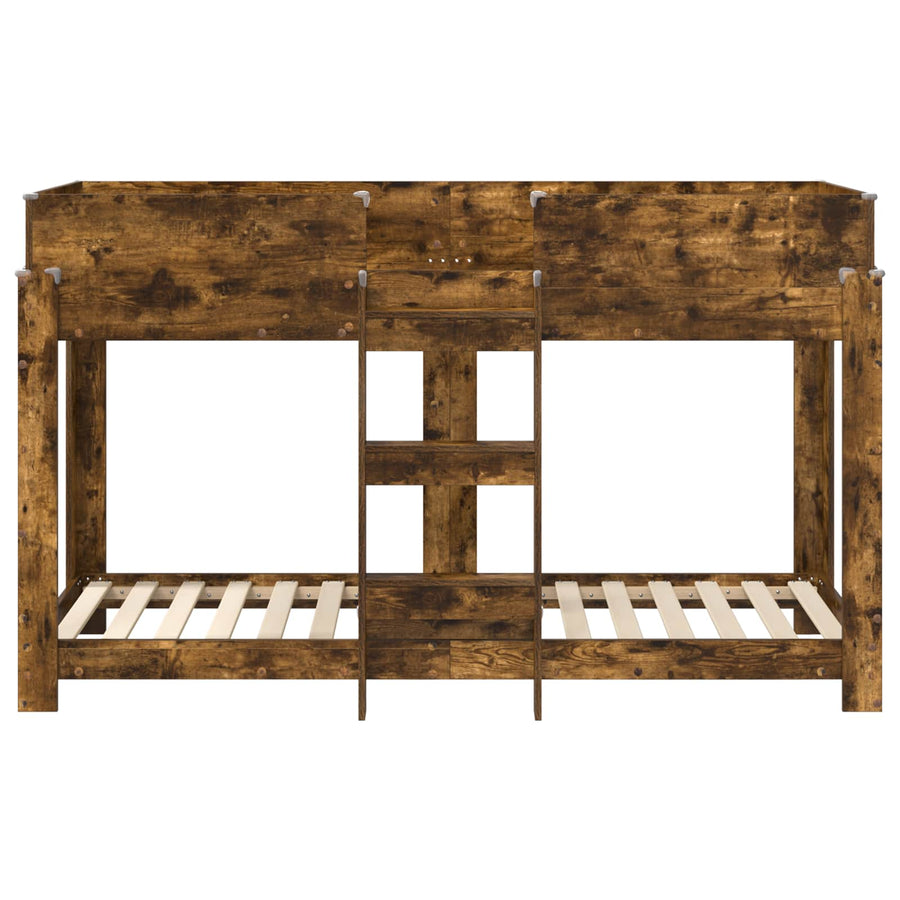 Bunk Bed voor Kinderen Gerookt eiken 80 x 190 cm Bewerkt hout