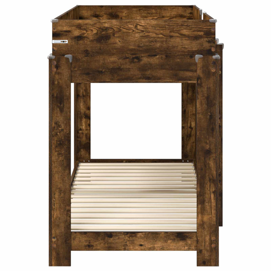 Bunk Bed voor Kinderen Gerookt eiken 80 x 190 cm Bewerkt hout